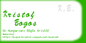 kristof bogos business card