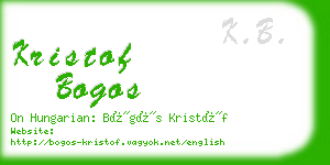 kristof bogos business card